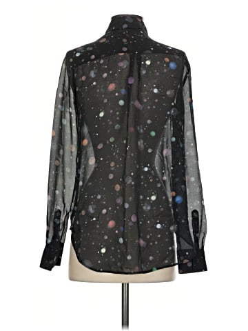 Theory Long Sleeve Silk Top (view 2)