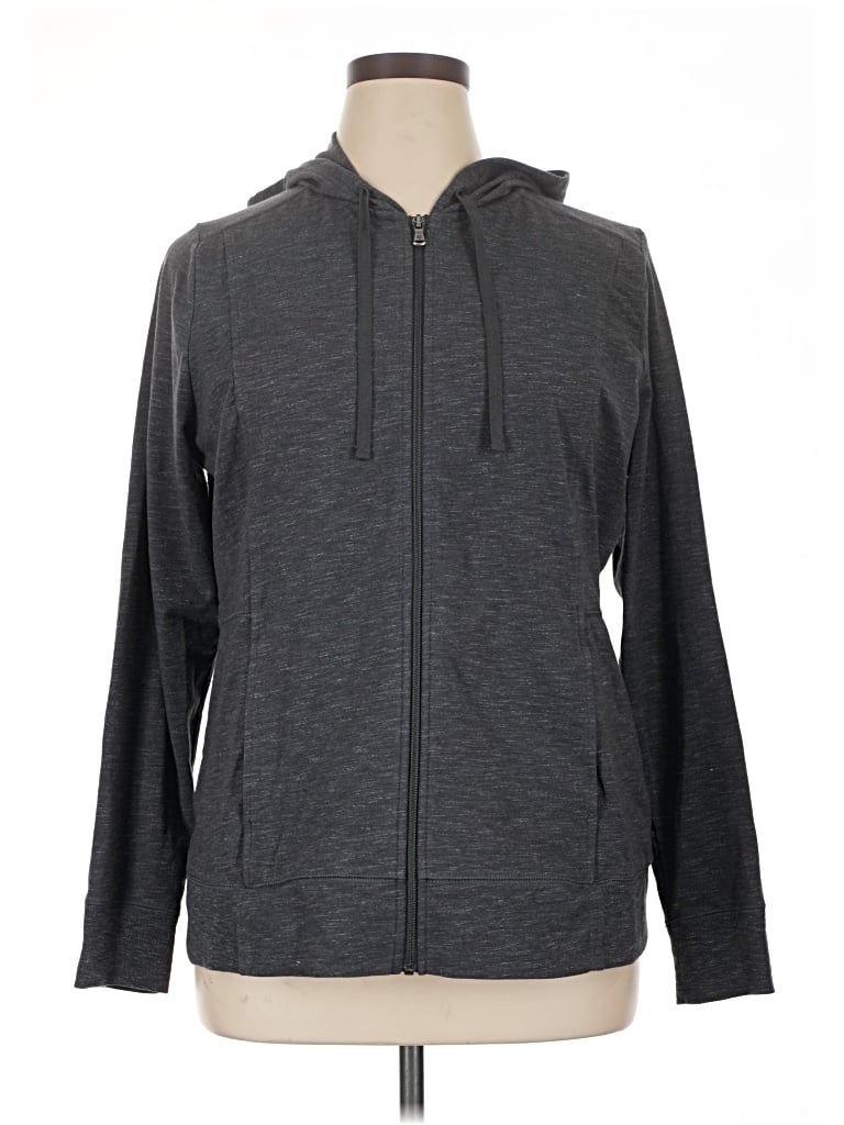 Pre-owned Tek Gear Zip Up Hoodie In Gray