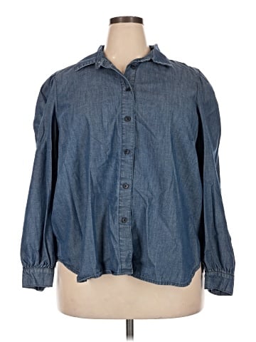 ELOQUII 3/4 Sleeve Button-Down Shirt (view 1)