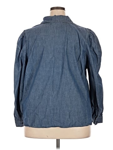 ELOQUII 3/4 Sleeve Button-Down Shirt (view 2)