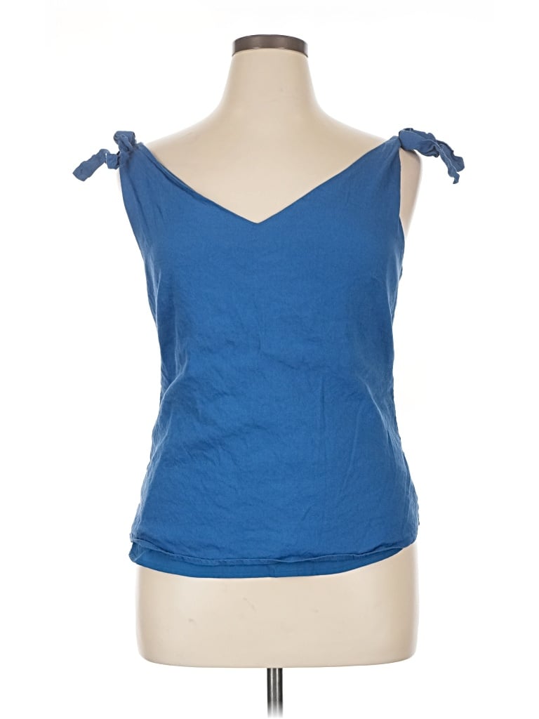 Pre-owned Antonio Melani Sleeveless Top Blue Sweetheart Neckline Tops