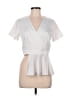 Pomelo 100% Polyester White Short Sleeve Blouse Size M - photo 1