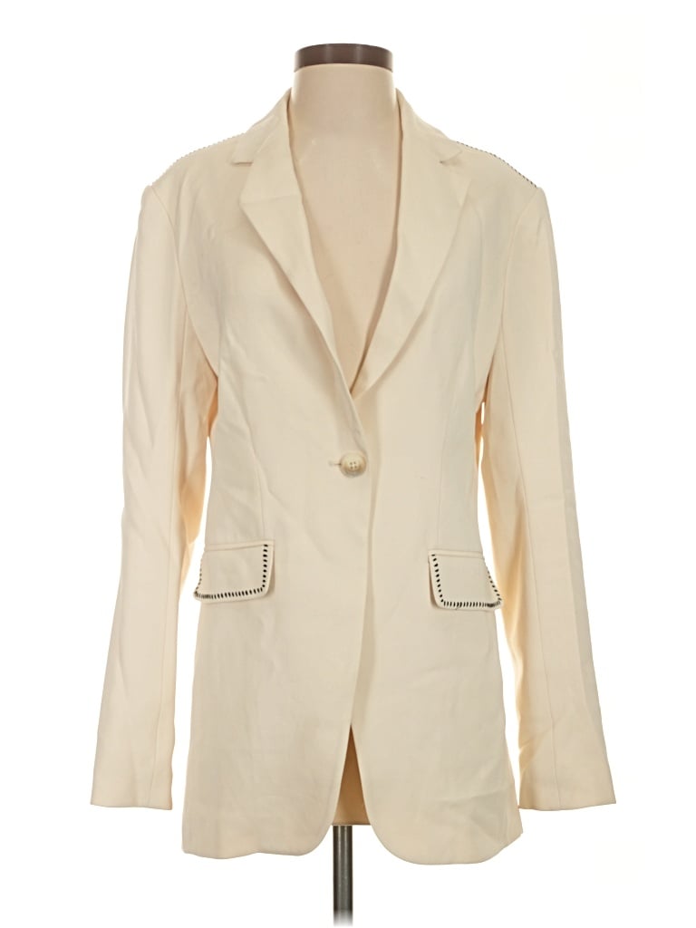 Pre-owned Solid & Striped Blazer Jacket In Ivory
