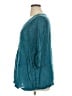 Flax 100% Linen Teal 3/4 Sleeve Blouse Size 14 (L) - photo 5