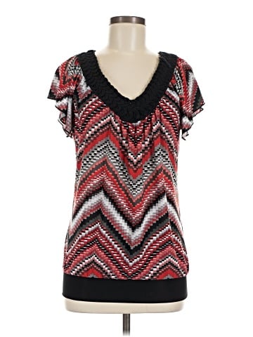 Wrapper Short Sleeve Blouse (view 1)
