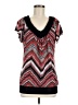 Wrapper 100% Cotton Red Short Sleeve Blouse Size M - photo 1