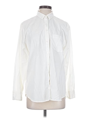 Madewell Drapey Oversized Boyshirt in Pure White (view 1)