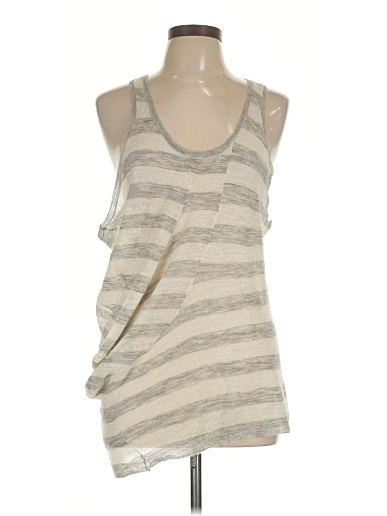 Pre-owned Inhabit Sleeveless Top Gray One Shoulder Neckline Tops