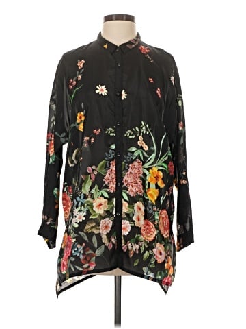 Johnny Was 3/4 Sleeve Silk Top (view 1)