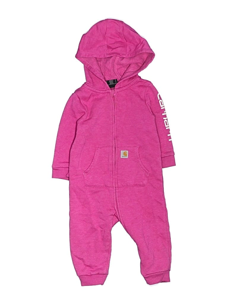 Pre-owned Carhartt Babies' Long Sleeve Onesie In Pink