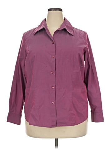 Fashion Bug 3/4 Sleeve Button-Down Shirt (view 1)
