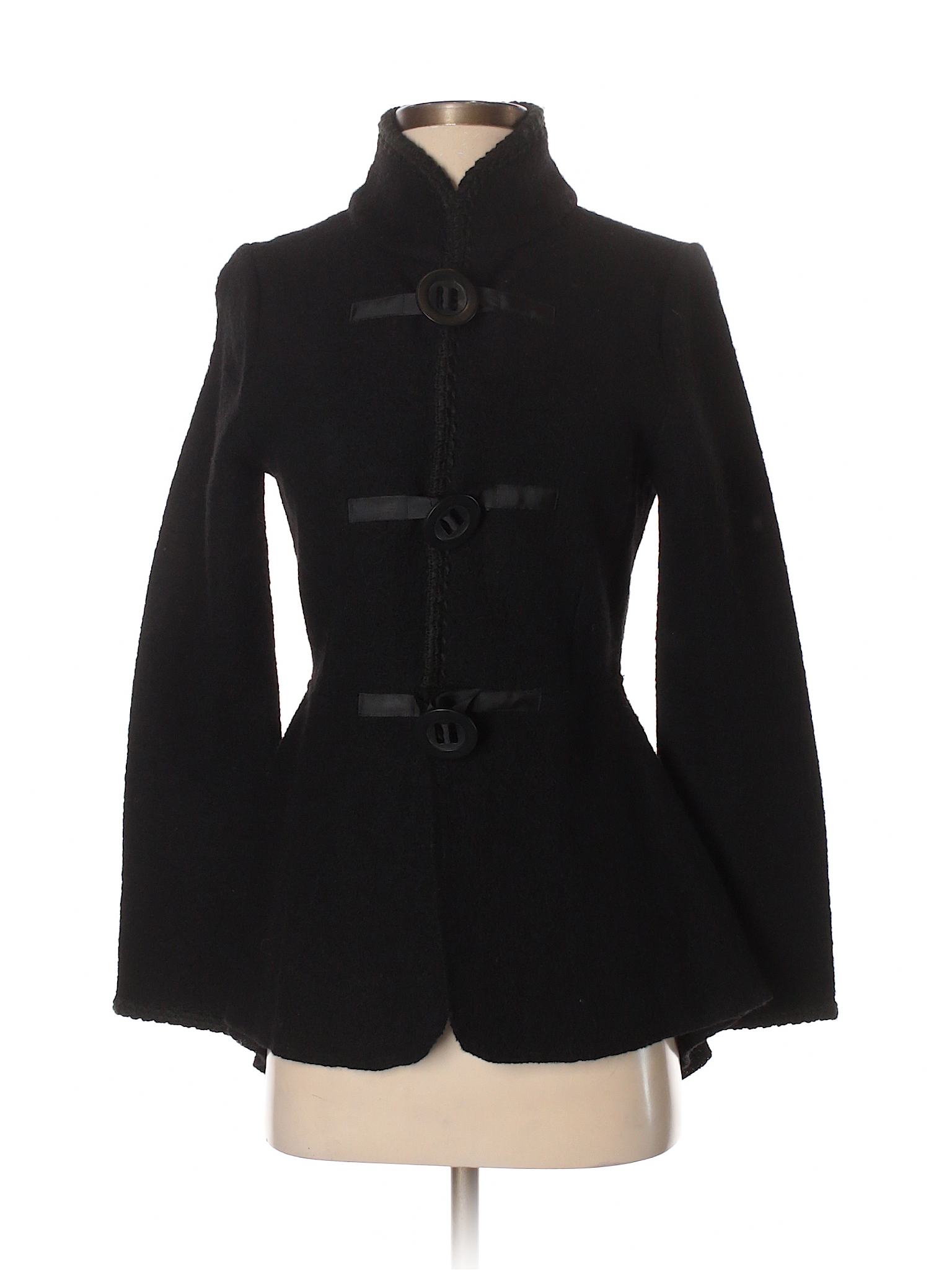 Cynthia Rowley TJX 100% Wool Solid Black Jacket Size S - 68% off | thredUP