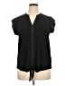 Roz & Ali Black Short Sleeve Blouse Size XL - photo 1
