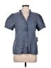 CeCe 100% Cotton Stars Blue Short Sleeve Blouse Size M - photo 1