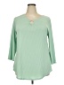 JM Collection Green 3/4 Sleeve Blouse Size XXL - photo 1