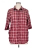 BonWorth Plaid Red 3/4 Sleeve Blouse Size XL - photo 1