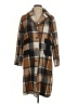 Shein 100% Polyester Plaid Brown Coat Size L - photo 1