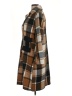 Shein 100% Polyester Plaid Brown Coat Size L - photo 5