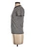 Theory 100% Cotton Stripes Ivory Short Sleeve Turtleneck Size S - photo 5