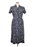 Talbots 100% Polyester Floral Blue Casual Dress Size 14 Petite - photo 1