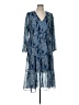 Joie 100% Polyester Paisley Blue Cocktail Dress Size L - photo 1