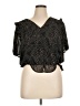 Pleione 100% Polyester Black Short Sleeve Blouse Size XL - photo 1