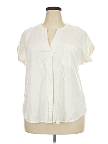 Peach Short Sleeve Blouse (view 1)