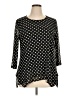 Croft & Barrow Polka Dots Black 3/4 Sleeve Blouse Size XL - photo 1