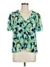 CAbi 100% Polyester Green Short Sleeve Blouse Size M - photo 1