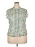 Coldwater Creek Teal Short Sleeve Blouse Size XL - photo 1