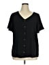 BLOOMCHIC 100% Polyester Black Short Sleeve Blouse Size 14 - photo 1