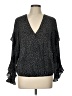 Max Studio 100% Polyester Black Long Sleeve Blouse Size L - photo 1