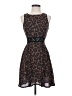 Aqua 100% Polyester Animal Print Brown Cocktail Dress Size S - photo 1
