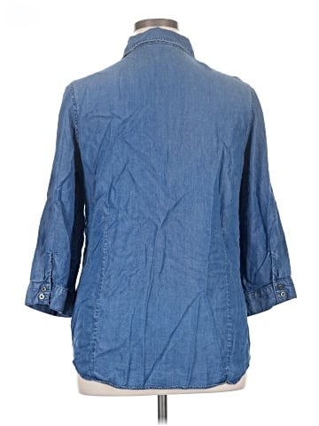 Christopher & Banks 3/4 Sleeve Button-Down Shirt (view 2)