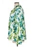 Blair 100% Polyester Tropical Green Long Sleeve Blouse Size XL - photo 5