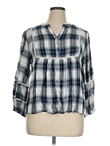 Cato 3/4 Sleeve Button-Down Shirt (view 1)