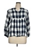Cato 100% Rayon Plaid Blue 3/4 Sleeve Button-Down Shirt Size XL - photo 1