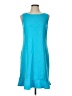 Lands' End Solid Teal Casual Dress Size 10 - photo 1