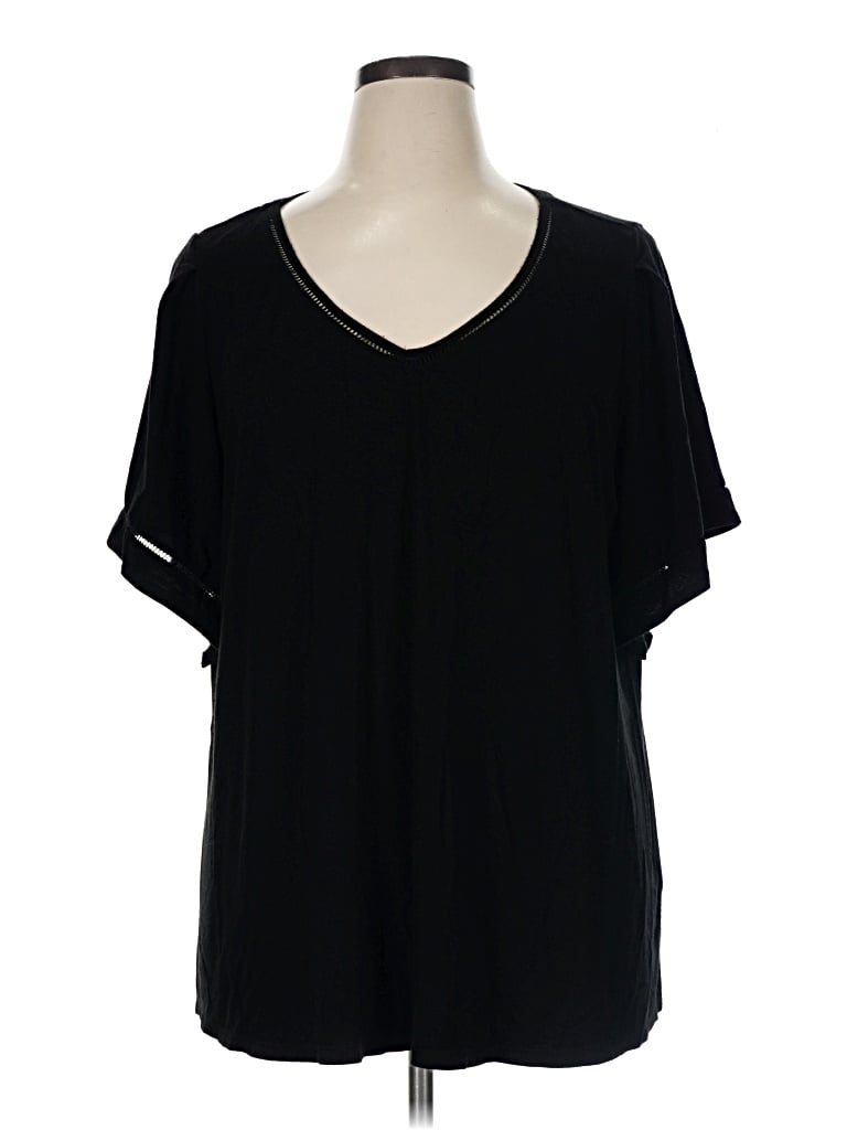 Pre-owned H By Halston Short Sleeve T-shirt In Black