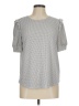 Adrianna Papell Silver Short Sleeve Top Size M - photo 1