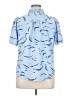 Nine West 100% Polyester Print Blue Short Sleeve Blouse Size XL - photo 2