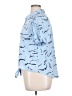 Nine West 100% Polyester Print Blue Short Sleeve Blouse Size XL - photo 5