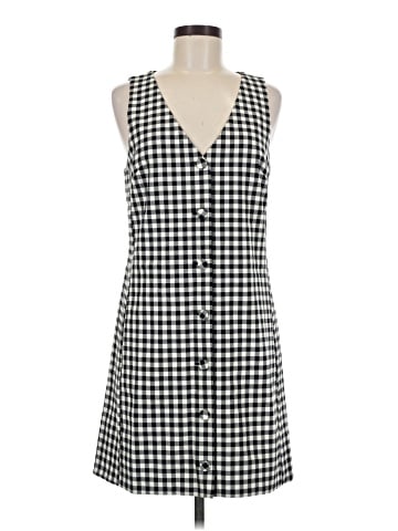 Madewell V-Neck Mini Vest Dress in Gingham (view 1)