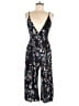 Olivaceous 100% Rayon Graphic Black Jumpsuit Size M - photo 1