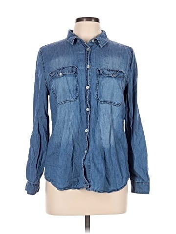Charlotte Russe Long Sleeve Button-Down Shirt (view 1)