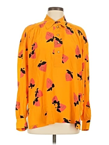 Escada by Margaretha Ley Long Sleeve Silk Top (view 1)
