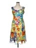 Robbie Bee 100% Polyester Print Yellow Cocktail Dress Size 14 - photo 1