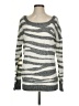 Express Outlet Stripes Silver Pullover Sweater Size S - photo 1