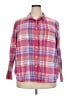 Chaps Plaid Pink Long Sleeve Button-Down Shirt Size 3X - photo 1