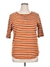 Lands' End 100% Cotton Stripes Orange Short Sleeve Henley Size XL - photo 1